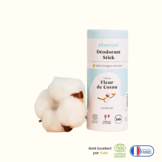 Déodorant solide en stick fleur de coton